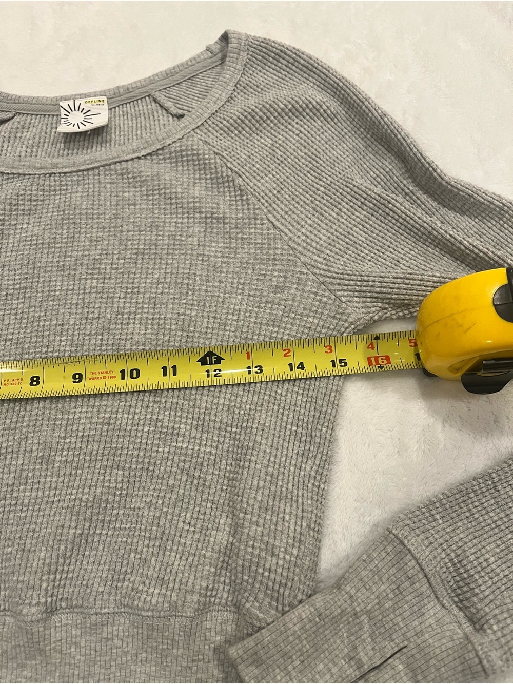OFFLINE by Aerie Waffle Knit Raglan Long Sleeve Top - Medium - Picture 6 of 7